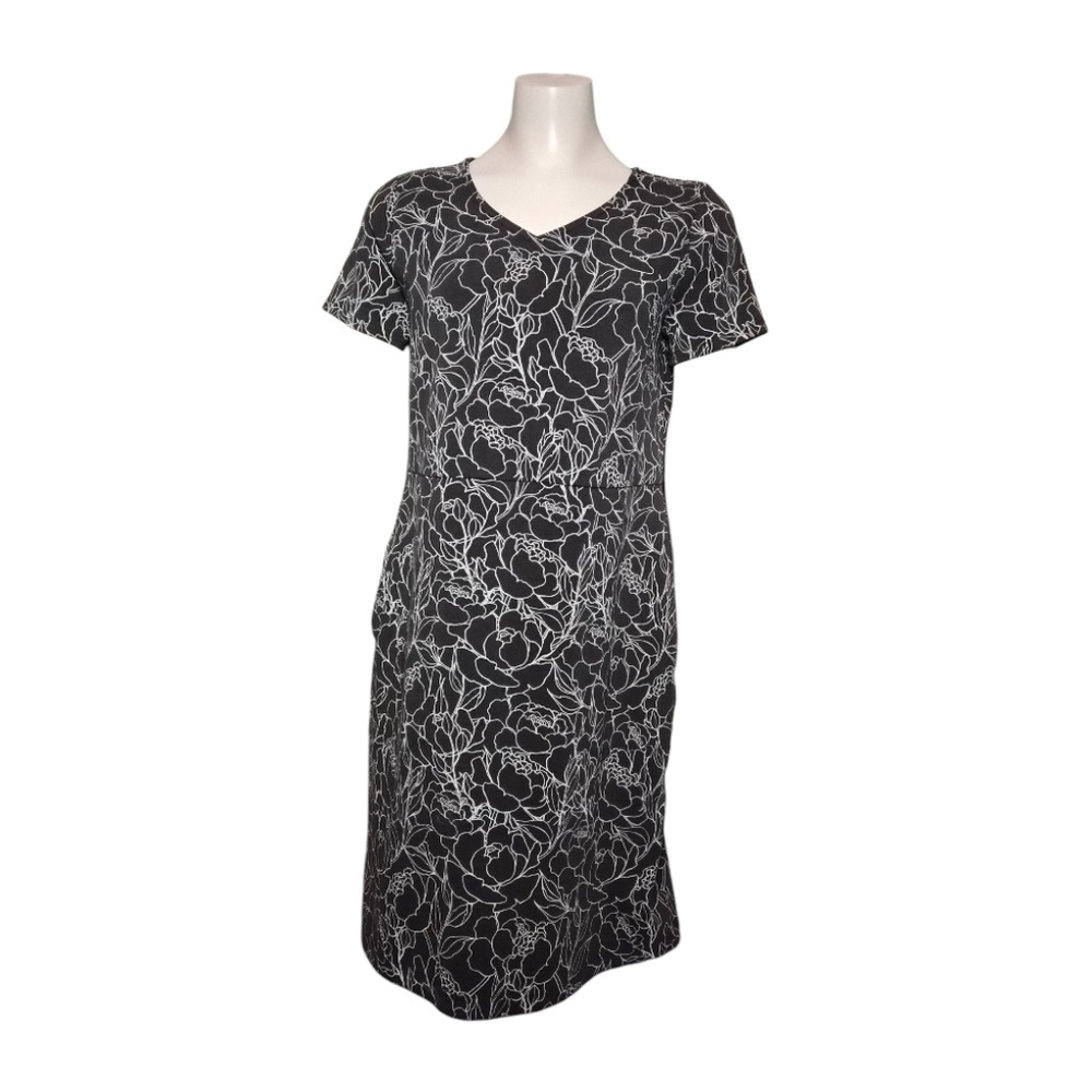 Floral Black and White Dress